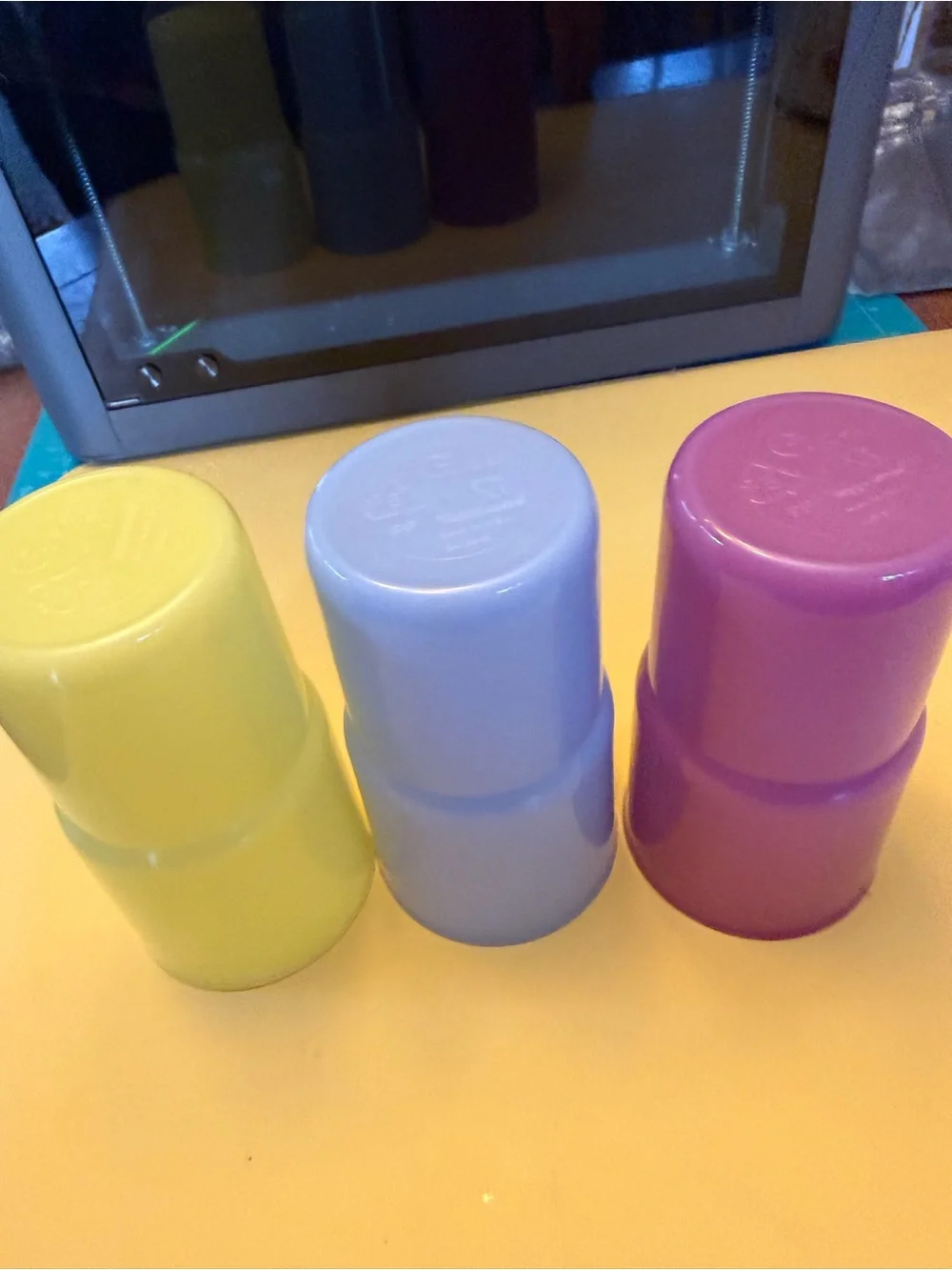 Tupperware vintage Colorful Plastic Stacking Cups - Yellow, Lavender, Purple